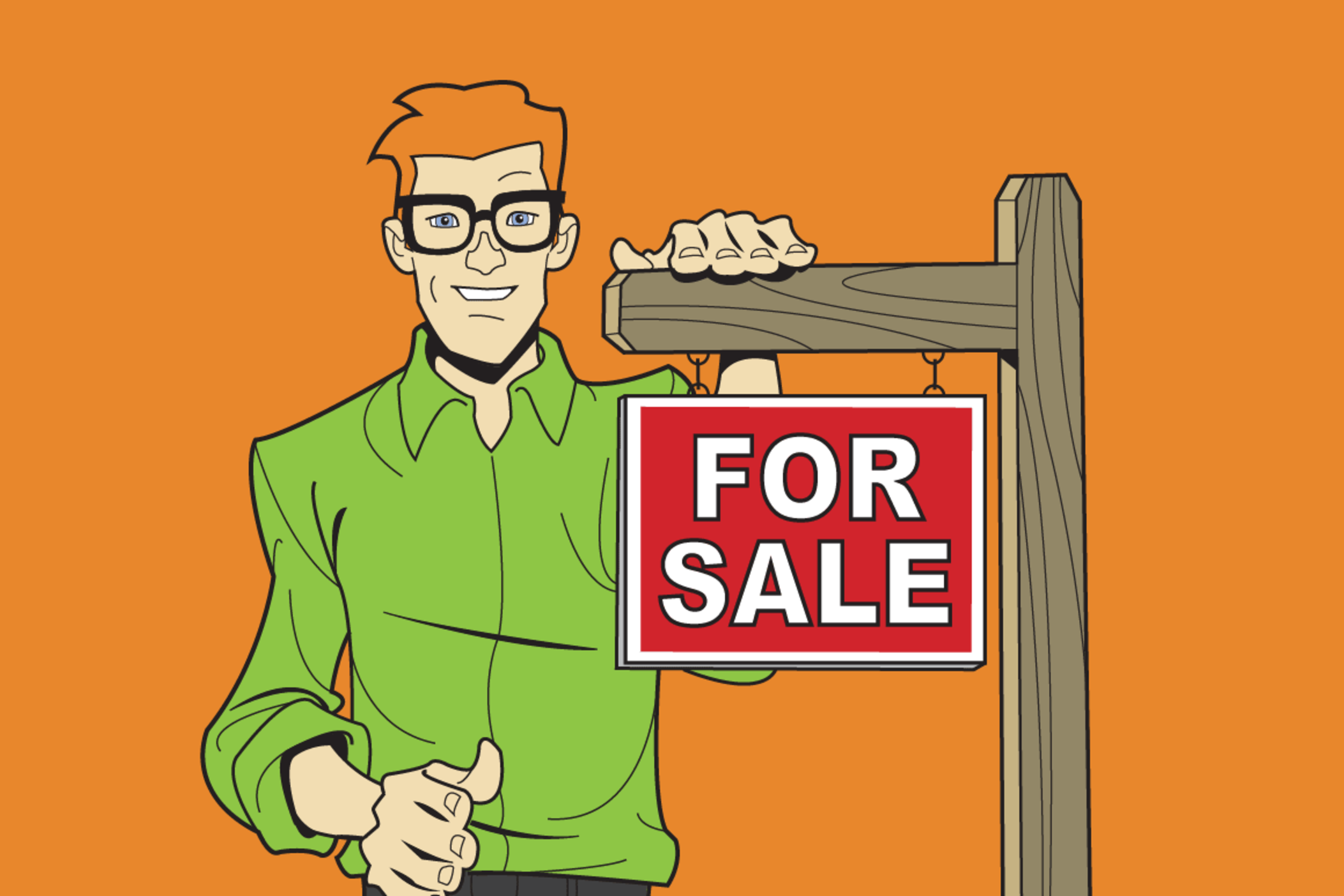 Consumer Ed with For Sale sign