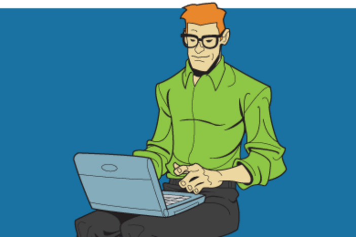 Consumer Ed typing on laptop